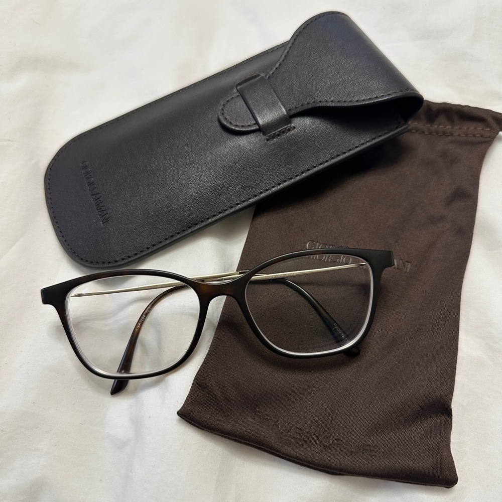 Giorgio Armani AR7094 Brown Tortoise Eyeglasses with Leather Case